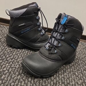 Columbia Kids Black and Blue Waterproof Boots